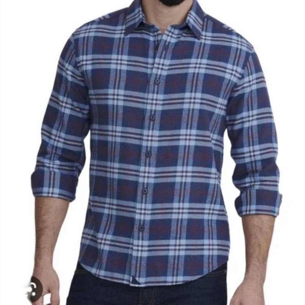 Untuckit Flannel Barrington Cotton Plaid Shirt - Medium Slim Fit